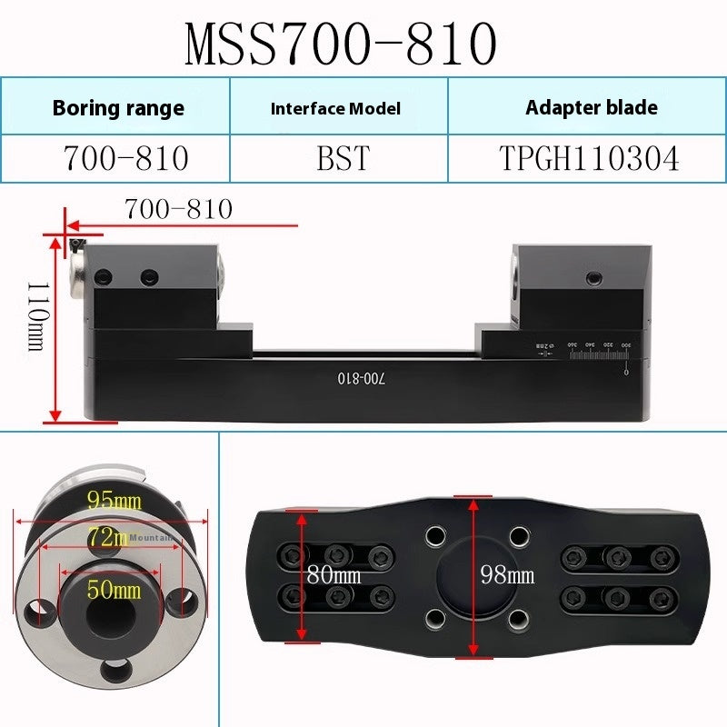 1074-Machining Center Adjustable Heavy Duty Large Bore Fine Adjustment Fine Boring Bars 200-1200 Bridge Type BST Boring Bars BT50 Shandong Denso Pricision Tools Co.,Ltd.